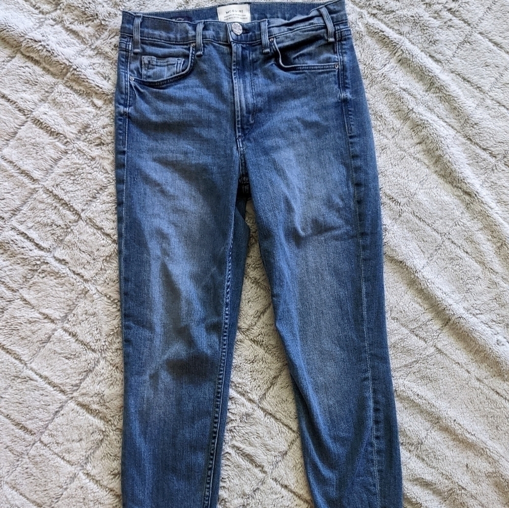 McGuire Denim Newton Skinny Jeans Women's 29 High Rise Distressed Light Wash